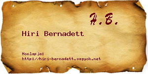 Hiri Bernadett névjegykártya