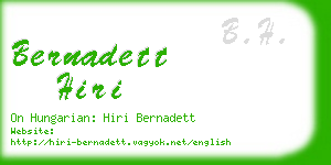 bernadett hiri business card